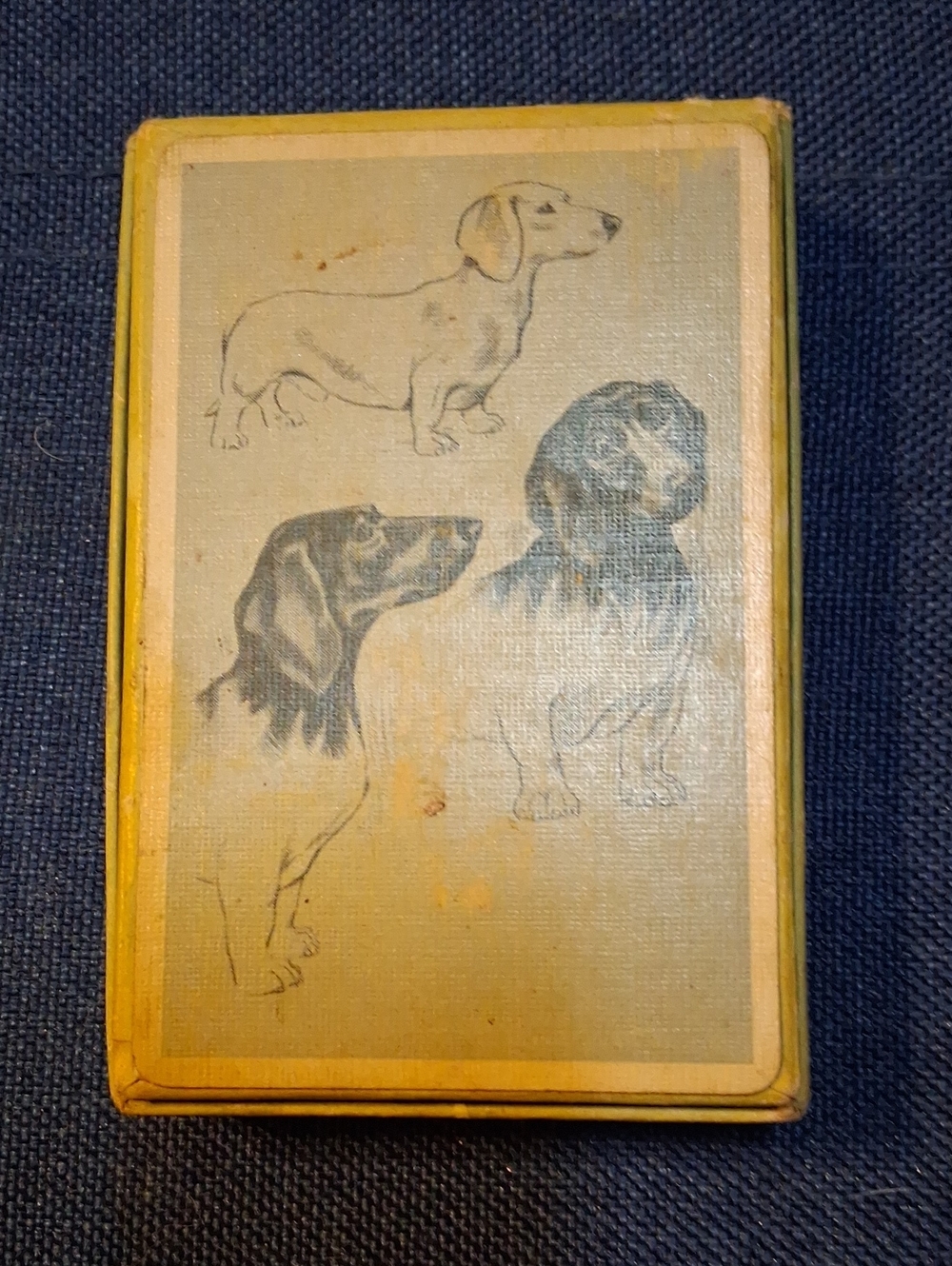 Vintage Dachshund-Themed Dog Deck Of Cards Box
